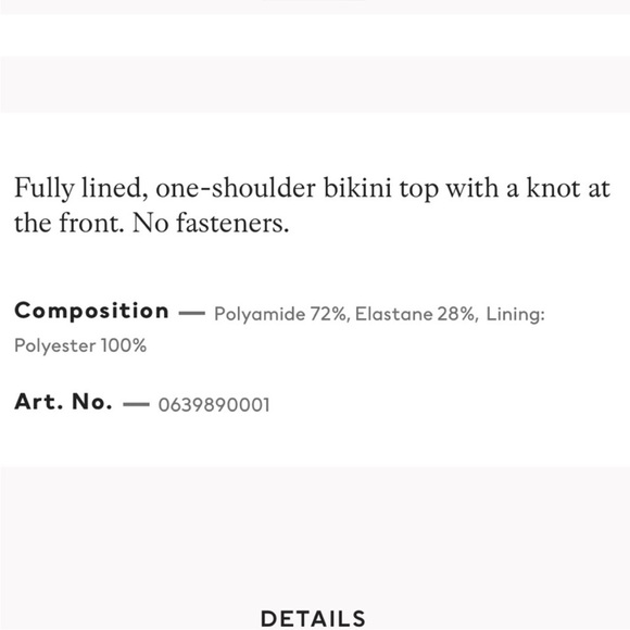 H&M Dark Red One Shoulder Bikini Top NWT - Picture 7 of 8